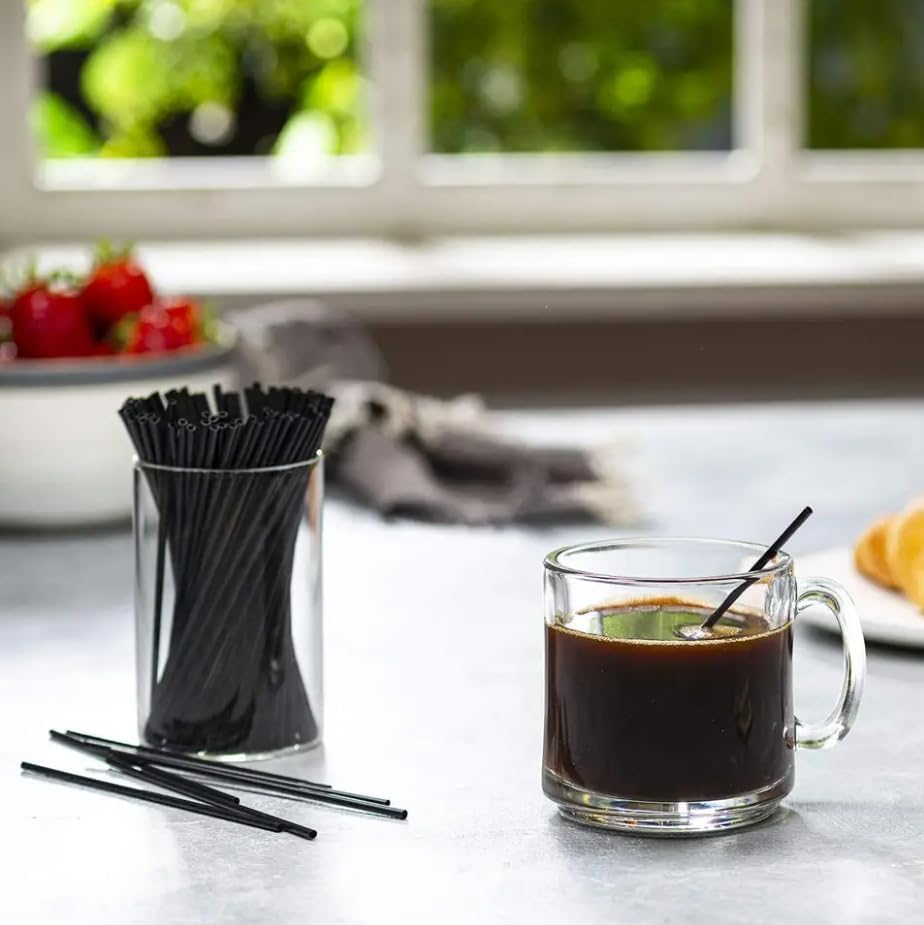 1000-Pack Black Coffee Stir Straws
