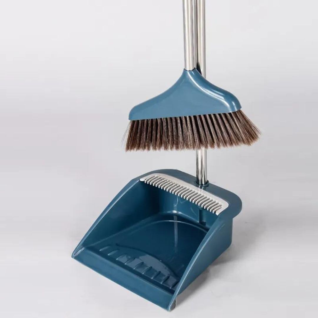 Long Handle Steel Broom Dustpan Set