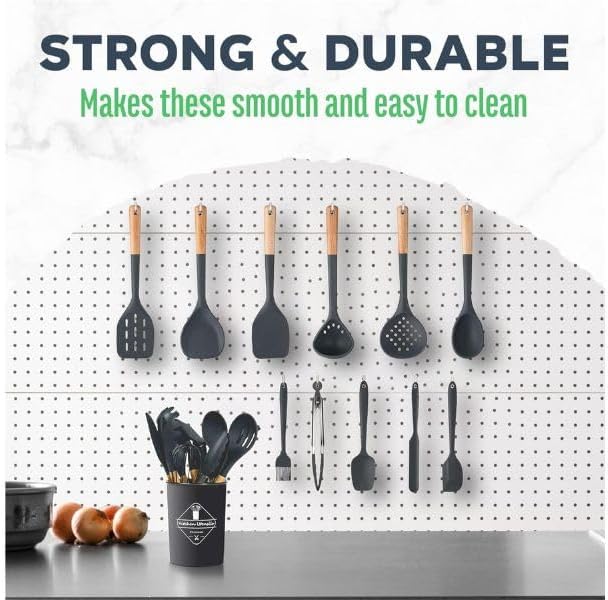 Silicone Utensils with Wood Handles