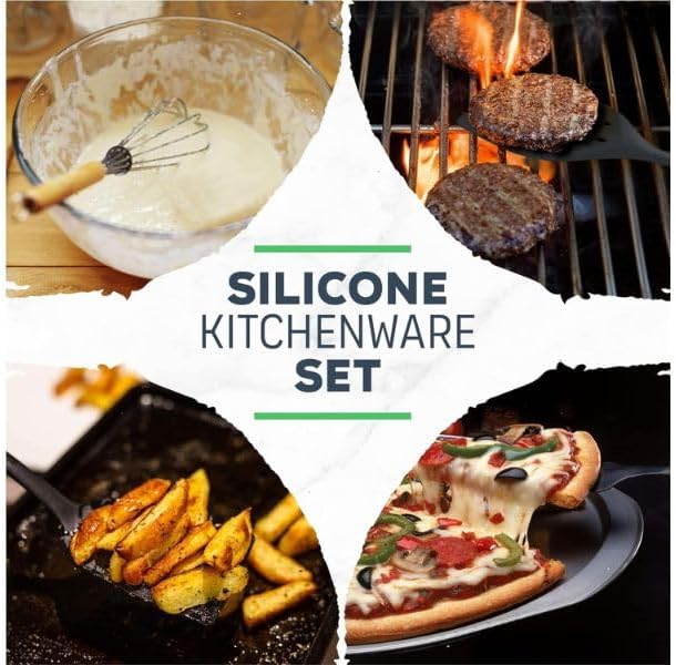 Silicone Utensils with Wood Handles