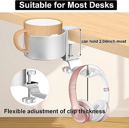 Under-Desk Mug & Headphone Holder