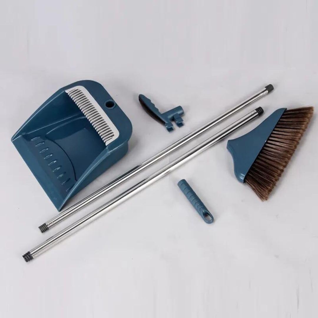 Long Handle Steel Broom Dustpan Set