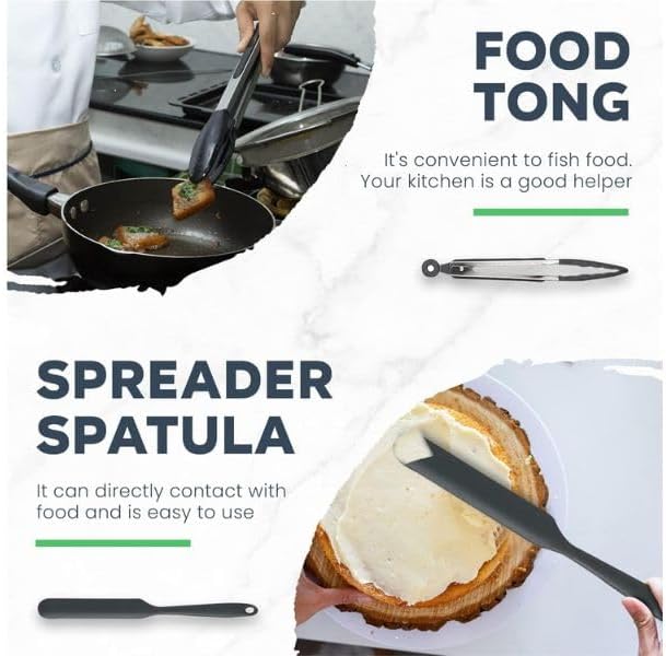 Silicone Utensils with Wood Handles