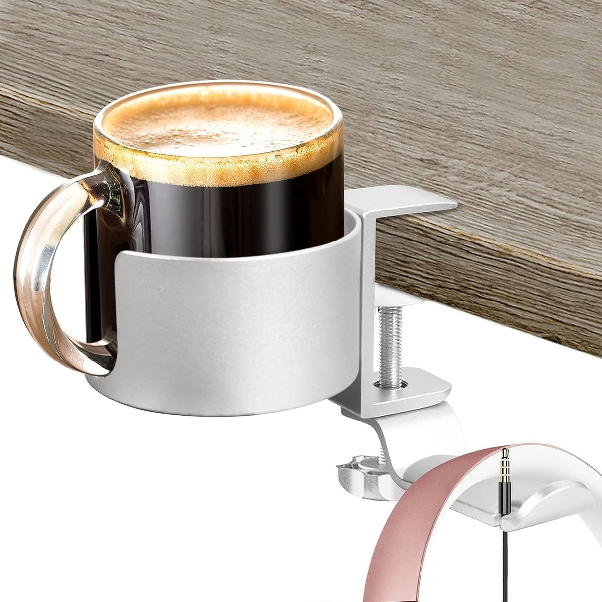 Under-Desk Mug & Headphone Holder
