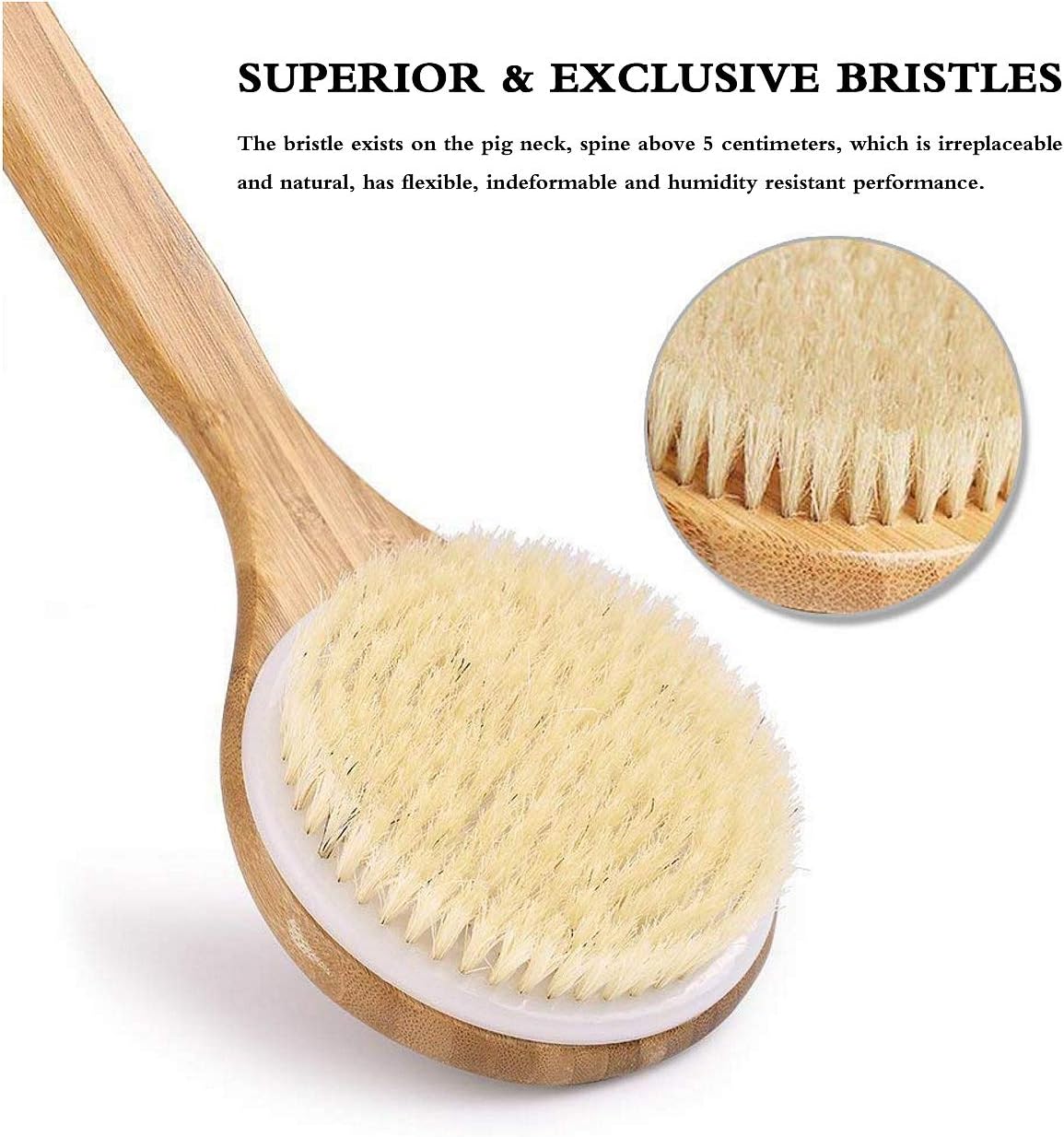 Long-Handle Natural Bristle Brush