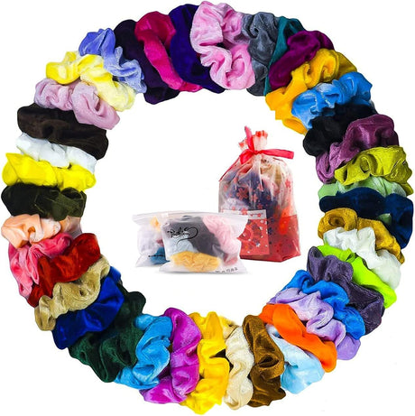 40-Pack Velvet Hair Scrunchies