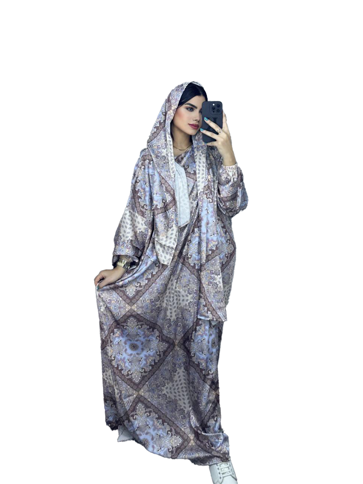 Lavender-Taupe Ornamental Satin Esdal