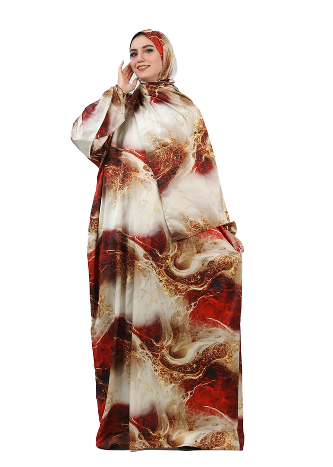 Red-Gold Marble Print Esdal