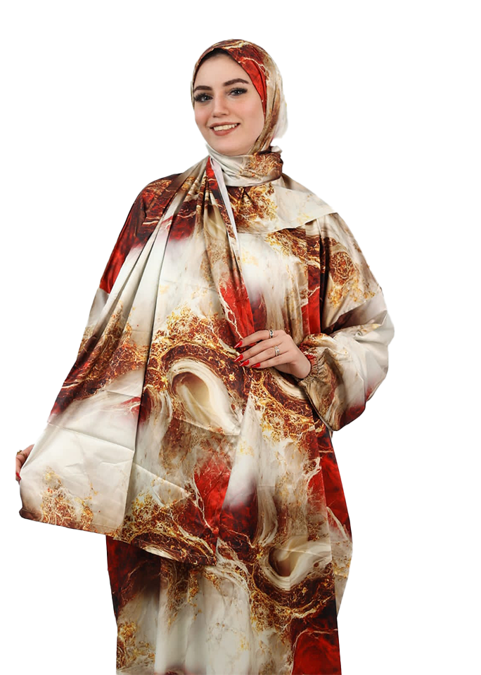 Red-Gold Marble Print Esdal