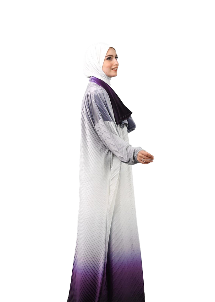 White-Purple Ombre Pleated Esdal