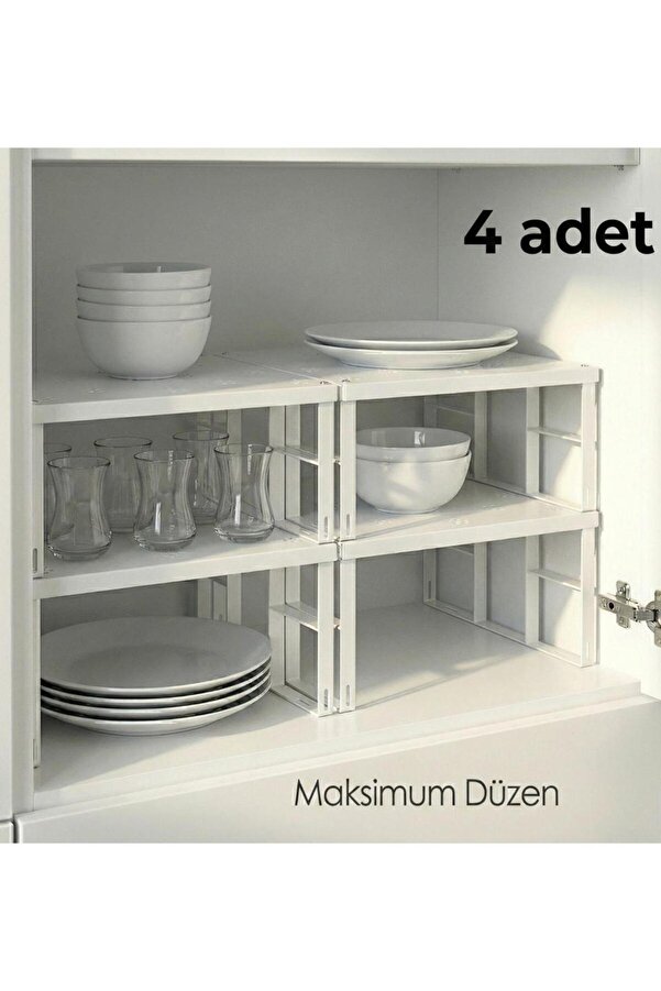 4 pcs Cabinet Ici Organizer Shelf Plate Cup Shelf Metal Shelf
