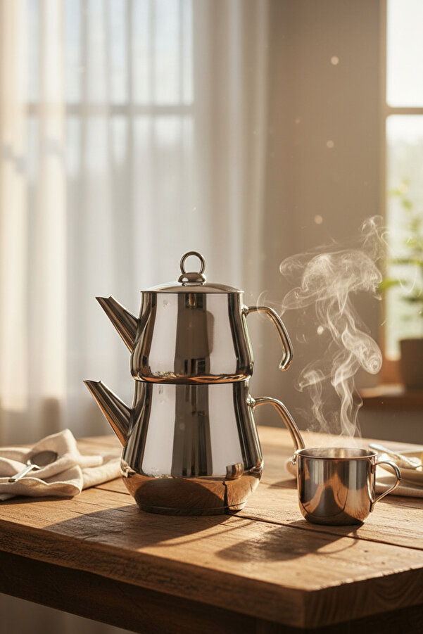 Aletta Large Boy Stainless Steel Kettle Metal Kulp Aile Boy Use 1.6 Litre+2.5 Liter
