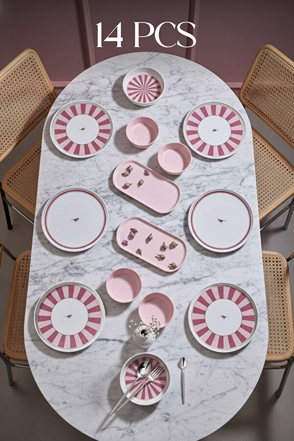 Lovely Birds Breakfast Set-Luxury Kahvaltilik Serving Set Plate