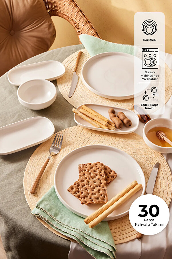 Parla Porcelain 12 Piece 6 Person Breakfast Set White