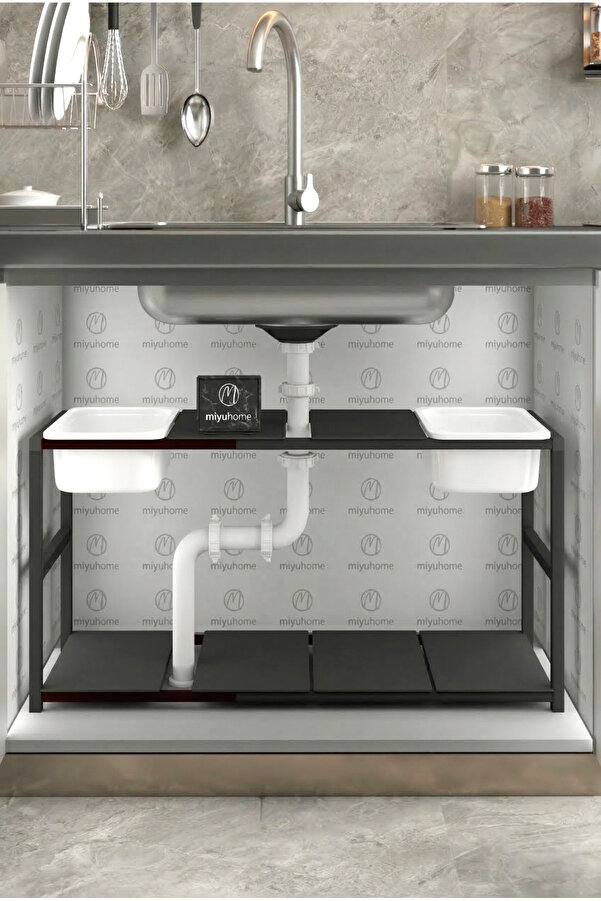 2 pcs Plastic Sepetli Expandable Shelf Adjustable Kitchen Organizer Bathroom Organizer