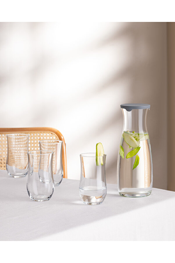 Diamanta 5 Piece Lidded Carafe Seti- Transparent