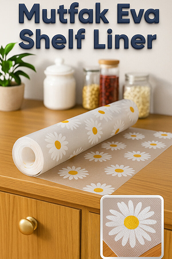 1-2-3-5-10 Meter x 45 Cm Refrigerator Liner Daisy Patterned Transparent Cabinet Interior, Drawer Shelf