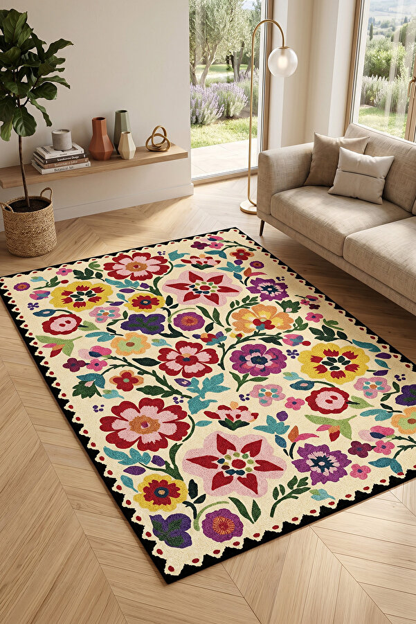 Digital Non-Slip Washable Renkli Salon Rug Kitchen Rug Koridor Rug