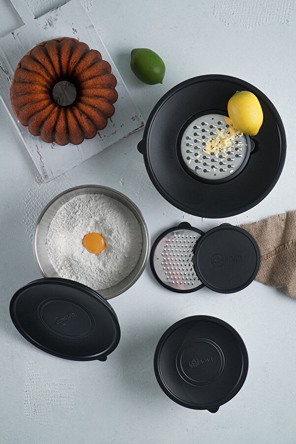 Karat 9 Piece Grater Mixing and Storage Container (16-20-24 cm)