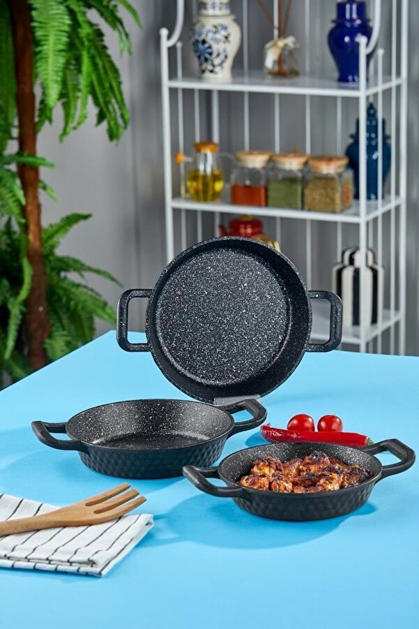 Triton 3 Piece Skillet Set Black 18-20-22 cm