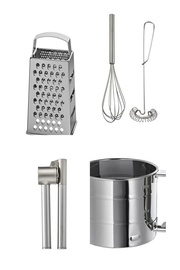 4 Lu Set Idealisk Grater 2-Piece Cirpici Set Koncis Steel Sarimsak Ezici Un Elegi