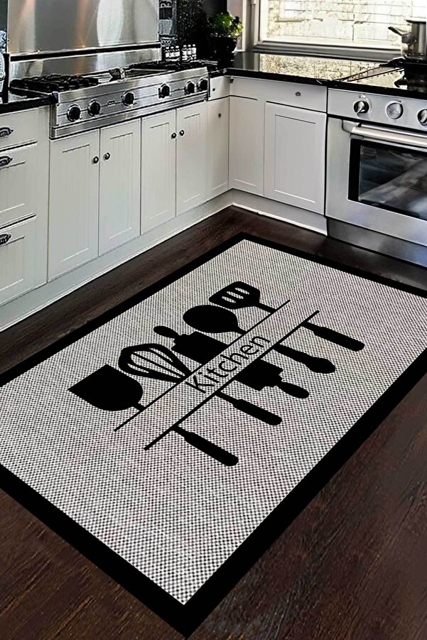 Dijital Non-Slip Washable Modern Scandinavian Kitchen Rug Salon Rug Runner