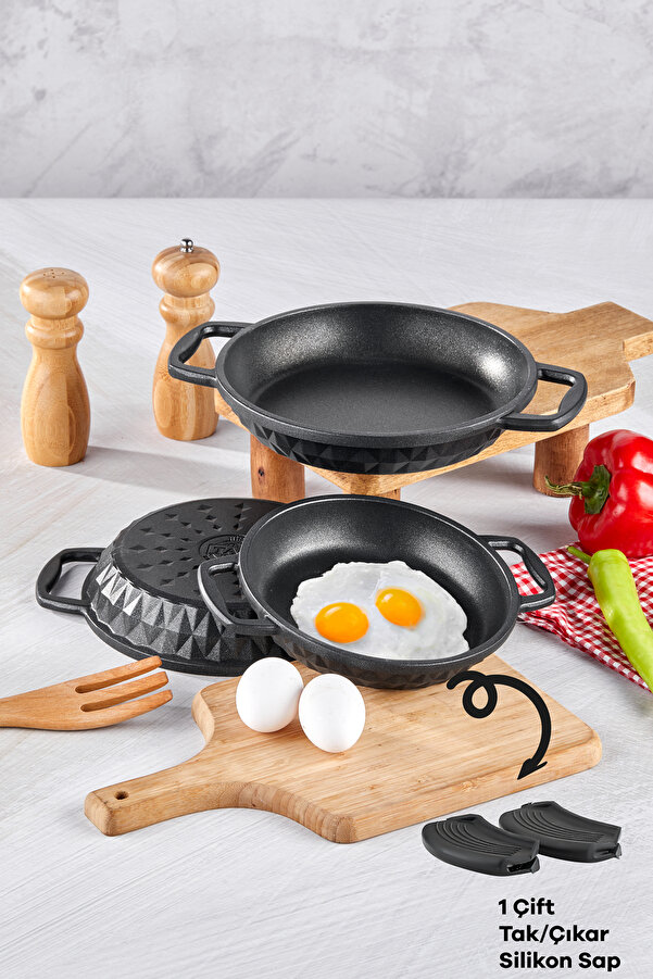 Bella 3-Piece Cast Skillet Set 18 - 20 - 22 cm