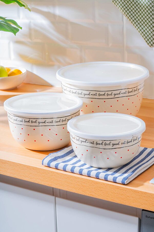 Feel Good Emaye 3 lu Storage and Mixing Container