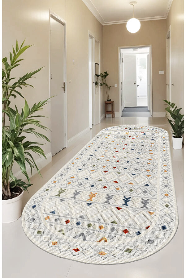 Digital Non-Slip Washable Modern HASIR GORUNUMLU Renkli Kitchen Rug Salon Rug Runner
