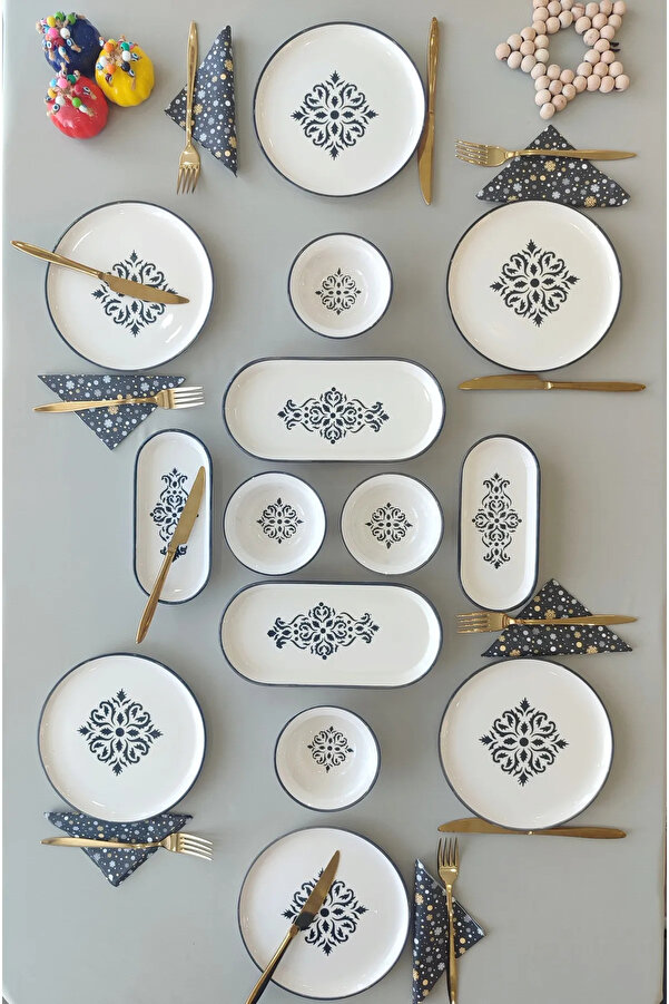 Black 14 Piece 6 Person Breakfast Set ( 1 )