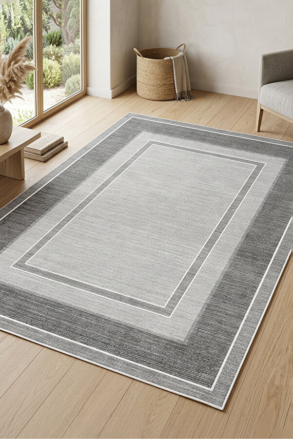 Digital Non-Slip Washable Easy Silinir Gray Salon Rug Kitchen Rug Rug Runner