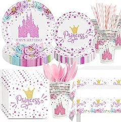 Princess Castle Pink Birthday Party Kit Tableware Set