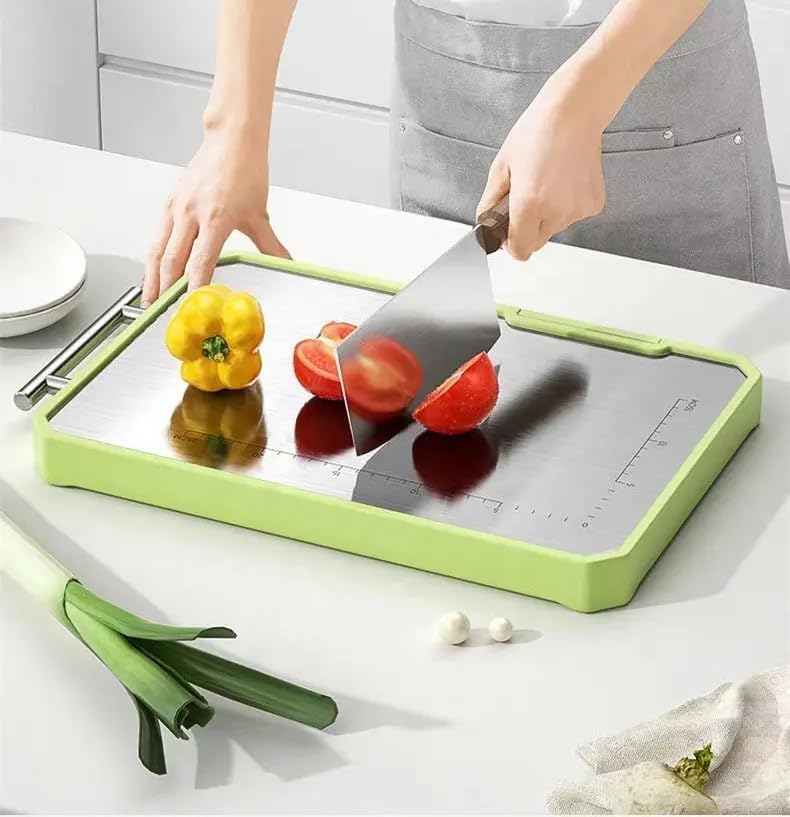 Dual-Textured Stainless Steel Cutting Board for Ultimate Kitchen Precision