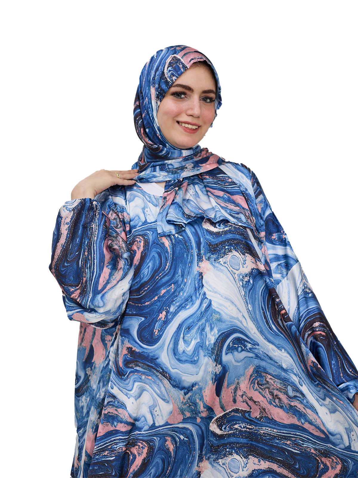 Blue-Pink Marble Print Prayer Esdal