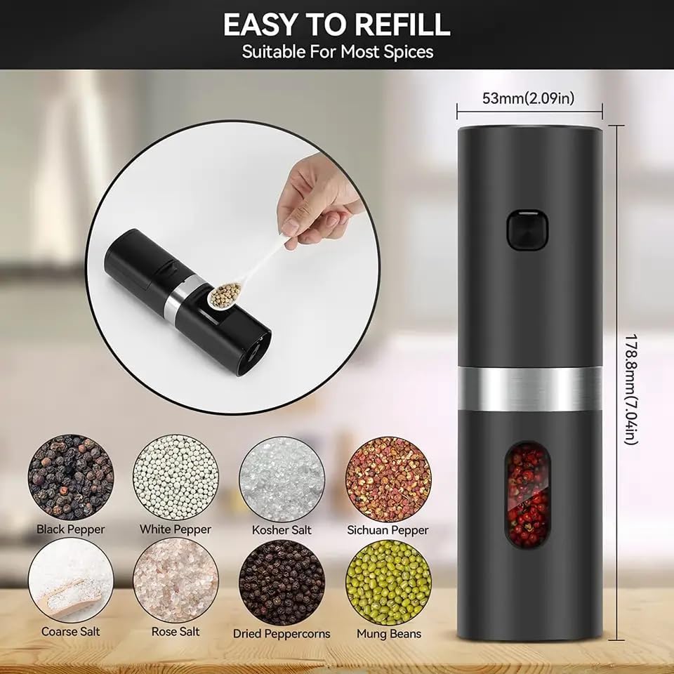 Electric Salt and Pepper Grinder Set