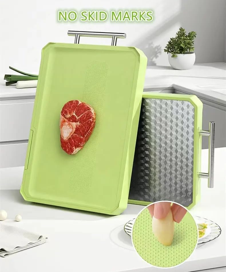 Dual-Textured Stainless Steel Cutting Board for Ultimate Kitchen Precision