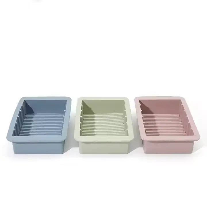 1L Rectangular Silicone Butter Mold Tray With Lid