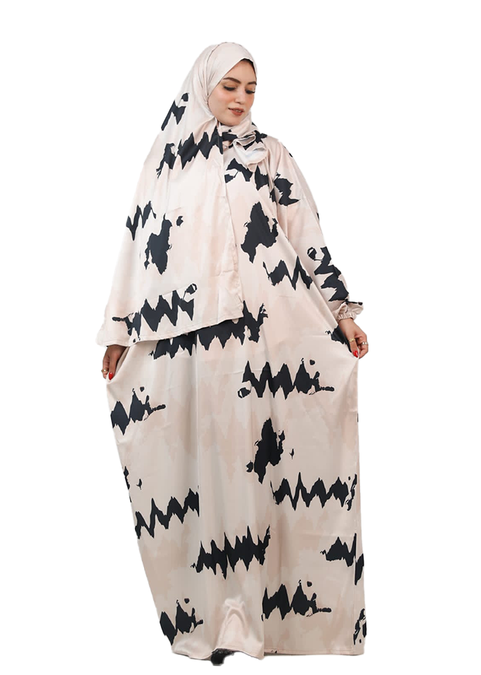 Beige Esdal with Bold Black Abstract Pattern