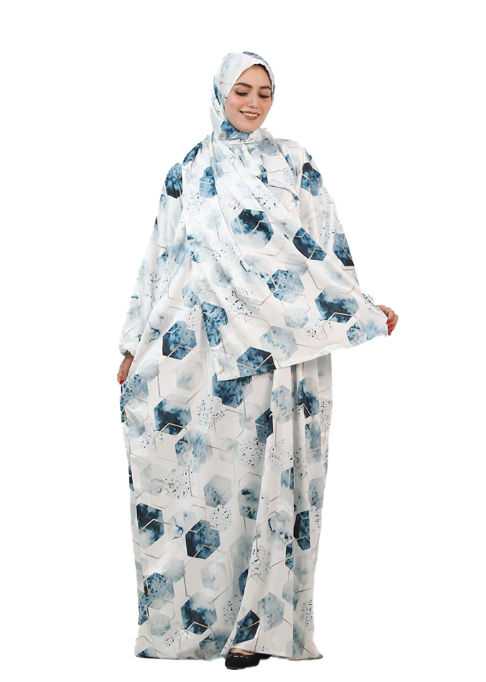 Lightweight Geometric Blue and White Esdal