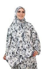 Lightweight Esdal with Black and White Floral Print