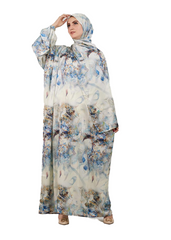 Delicate Floral-Patterned Esdal in Cream and Blue