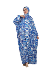 Traditional Blue Tile-Print Esdal in Soft Cotton