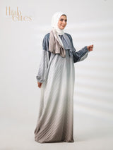 Blue-Beige Ombre Pleated Esdal