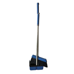 Stainless Steel Long Handle Brooms and Dustpan Cleaning Supplies (BLUE WITH BROWN PART)